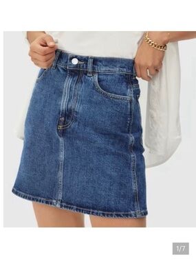 EVERLANE the way high waisted denim skirt 27